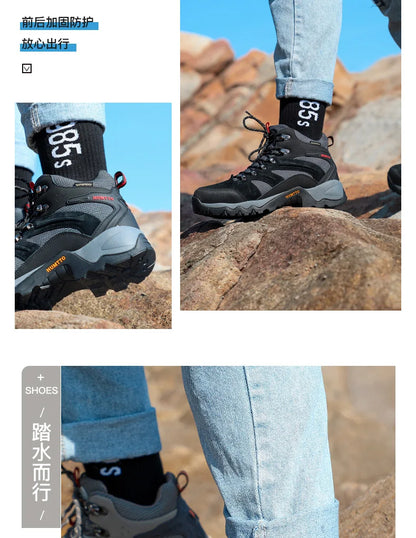 HUMTTO Zapatillas de senderismo para hombre, calzado de invierno para deportes al aire libre, escalada y caza, zapatillas de trekking cálidas para mujer, botines tácticos