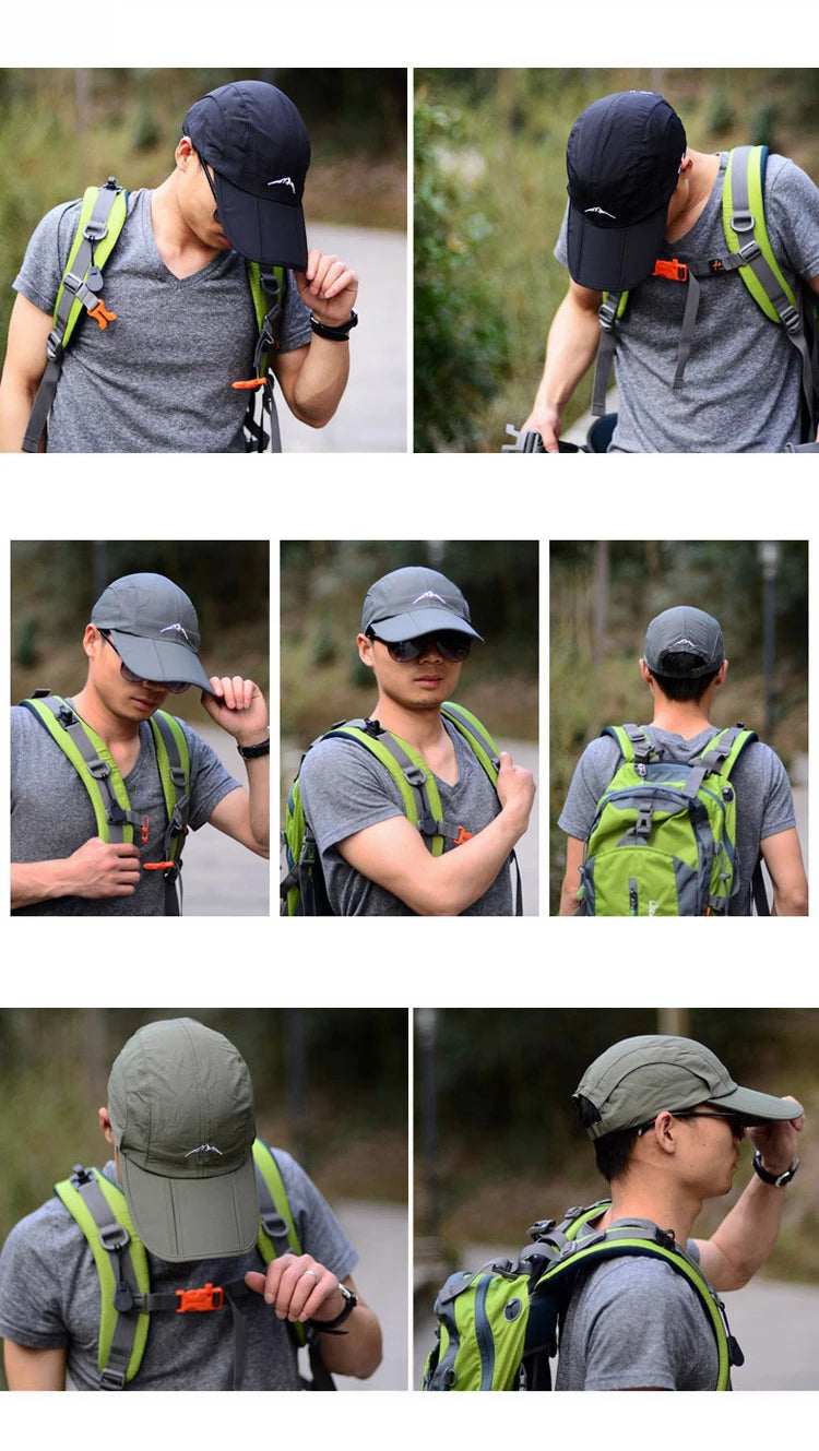 Spring Summer Outdoor Sport Baseball Cap Quick Drying Hat Unisex Waterproof Breathable Cap Foldable Cycling hat Sun Protection