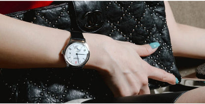 AGELOCER Original Budapest Watch Lady Leather Watch Strap Simple Big Calendar Automatic Mechanical Watch Birthday Gift for Women