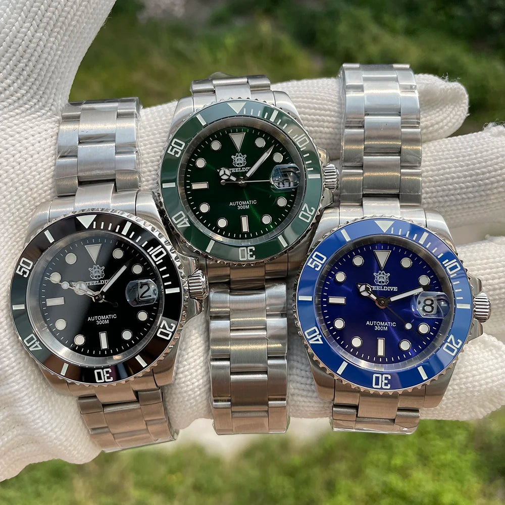 SD1953 STEELDIVE Brand Ceramic Bezel 41mm Steeldive 30ATM Water Resistant NH35 Automatic Mens Dive Watch  with Milled Clasp