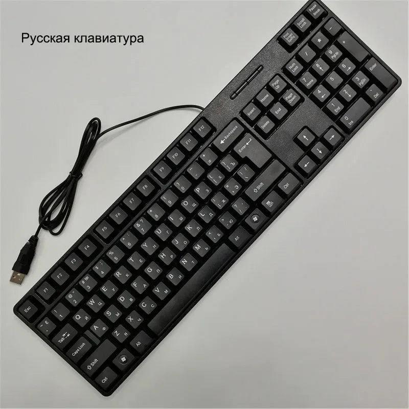 Teclas para teclado en español, francés, ruso y árabe | Teclado gaming USB con cable de 104 teclas para ordenador