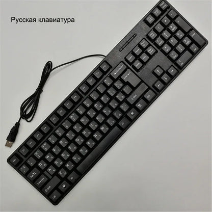 Teclas para teclado en español, francés, ruso y árabe | Teclado gaming USB con cable de 104 teclas para ordenador