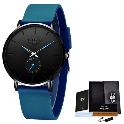 Relógio de homem LIGE – Estilo desportivo e moderno, marca de luxo, à prova de água, design minimalista e ultrafino, relógio de quartzo para homem.