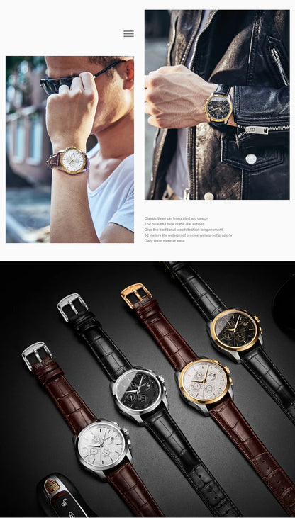 relogio masculino New Carnival Automatic Watches Men Business Mechanical Clock Leather Strap Waterproof Luxuey Brand Clock