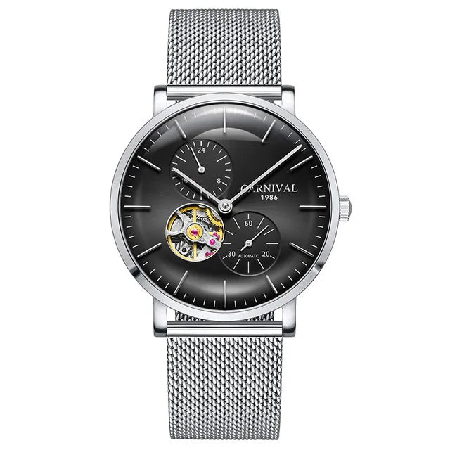 Механичен мъжки часовник „Carnival“ – луксозен автоматичен ръчен часовник със сапфирен стъкло