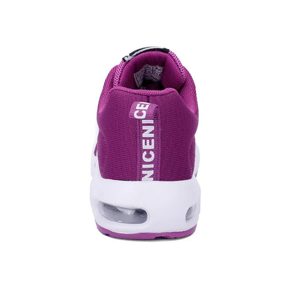 Sneakers da donna alla moda, leggere, scarpe da corsa, scarpe sportive per attività all’aperto, scarpe da corsa comode in rete traspirante, con cuscinetto d’aria e allacciatura con lacci