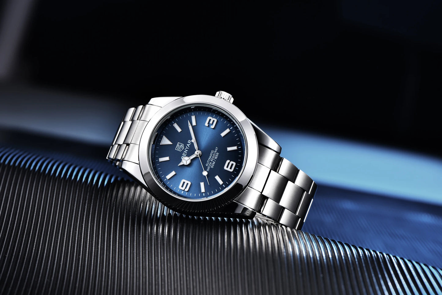 BENYAR Luxury Men Mechanical Wristwatches Stainless Steel Sports Men Automatic Watches 50ATM waterproof Clock