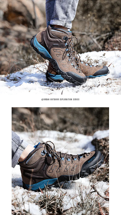 HUMTTO Zapatillas de senderismo para hombre, calzado de invierno para deportes al aire libre, escalada y caza, zapatillas de trekking cálidas para mujer, botines tácticos