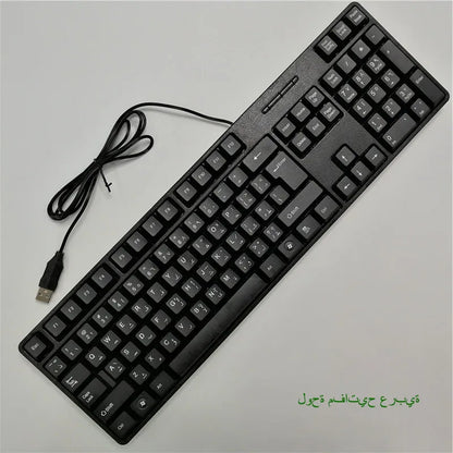 Teclas para teclado en español, francés, ruso y árabe | Teclado gaming USB con cable de 104 teclas para ordenador