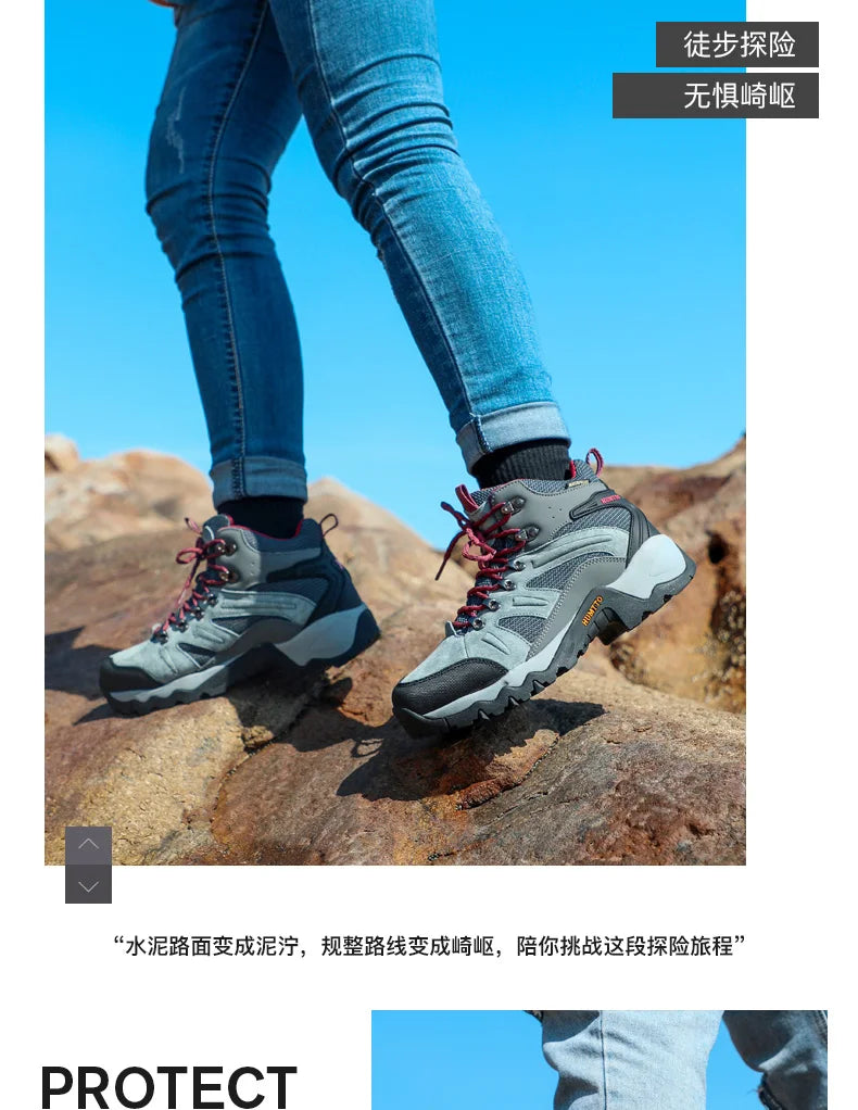 HUMTTO Zapatillas de senderismo para hombre, calzado de invierno para deportes al aire libre, escalada y caza, zapatillas de trekking cálidas para mujer, botines tácticos