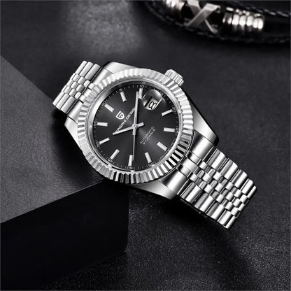 Relógio de pulso mecânico para homem PAGANI DESIGN PD1645 – Movimento 8215, vidro de safira, modelo de luxo em aço, resistente à água até 100 m