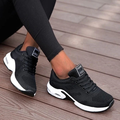 Sneakers da donna alla moda, leggere, scarpe da corsa, scarpe sportive per attività all’aperto, scarpe da corsa comode in rete traspirante, con cuscinetto d’aria e allacciatura con lacci