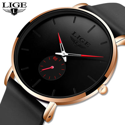 Relógio de homem LIGE – Estilo desportivo e moderno, marca de luxo, à prova de água, design minimalista e ultrafino, relógio de quartzo para homem.