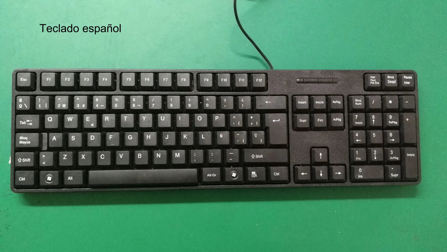 Teclas para teclado en español, francés, ruso y árabe | Teclado gaming USB con cable de 104 teclas para ordenador