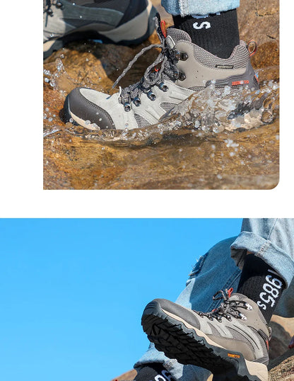 HUMTTO Zapatillas de senderismo para hombre, calzado de invierno para deportes al aire libre, escalada y caza, zapatillas de trekking cálidas para mujer, botines tácticos