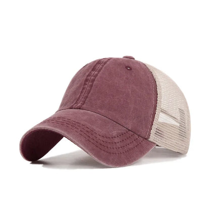 Casquette de baseball respirante en maille de coton délavée, style « old light board caps », pour hommes et femmes, idéale pour le printemps et l'été, modèle pour femmes