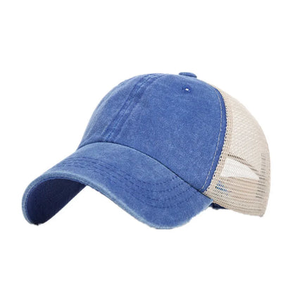 Casquette de baseball respirante en maille de coton délavée, style « old light board caps », pour hommes et femmes, idéale pour le printemps et l'été, modèle pour femmes