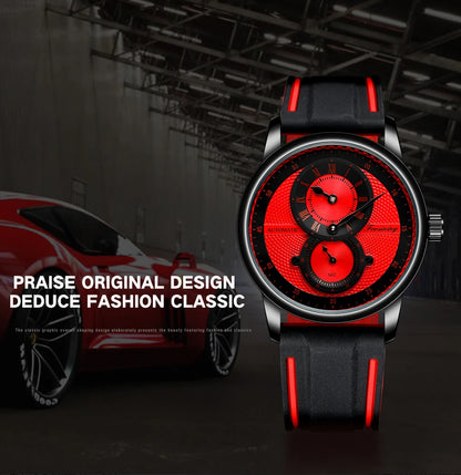 Men Wristwatch Blue White Dial Automatic Transparent Mechanical Watch Silicone Rubber Band Male Sport Clock Relogio Masculino