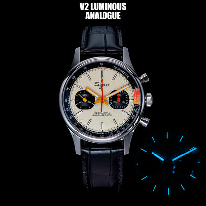 Sugess ST1901 Man Watch Mechanical Chronograph Origin Movement Swanneck Wristwatch Official Pilot Sappire Crystal Military Limit