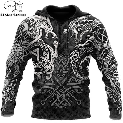 Modne kapucarske majice Fenrir Wolf And Dragon Tattoo 3D s potiskom po celotni površini, moška majica z zadrgo, unisex pulover, casual jakna DW0220
