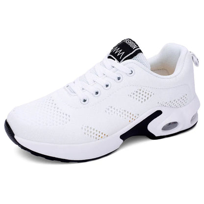 Sneakers da donna alla moda, leggere, scarpe da corsa, scarpe sportive per attività all’aperto, scarpe da corsa comode in rete traspirante, con cuscinetto d’aria e allacciatura con lacci