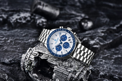 PAGANI DESIGN 2026 New Saturn Men's Watches Quartz Watch For Men Light Tan Sport Chronograph AR Sapphire Crystal Wrist Watch Men