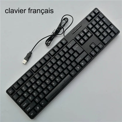 Teclas para teclado en español, francés, ruso y árabe | Teclado gaming USB con cable de 104 teclas para ordenador