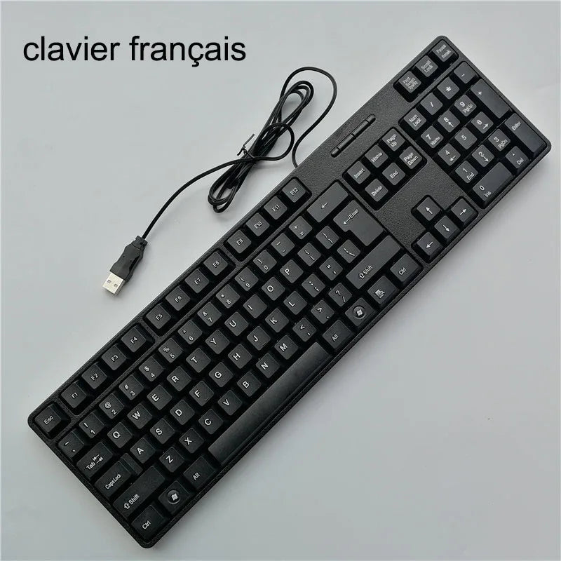 Teclas para teclado en español, francés, ruso y árabe | Teclado gaming USB con cable de 104 teclas para ordenador