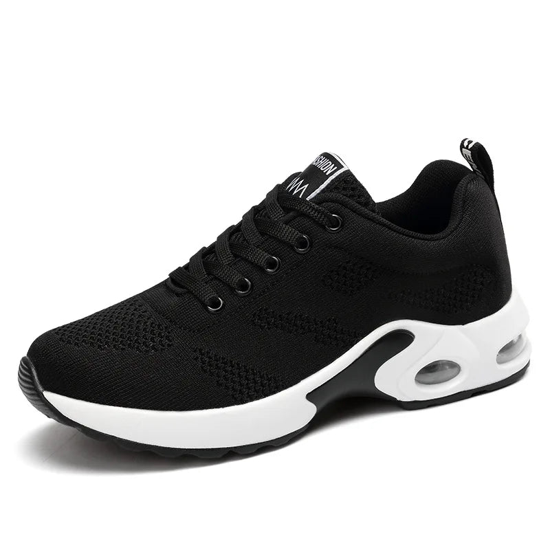 Sneakers da donna alla moda, leggere, scarpe da corsa, scarpe sportive per attività all’aperto, scarpe da corsa comode in rete traspirante, con cuscinetto d’aria e allacciatura con lacci