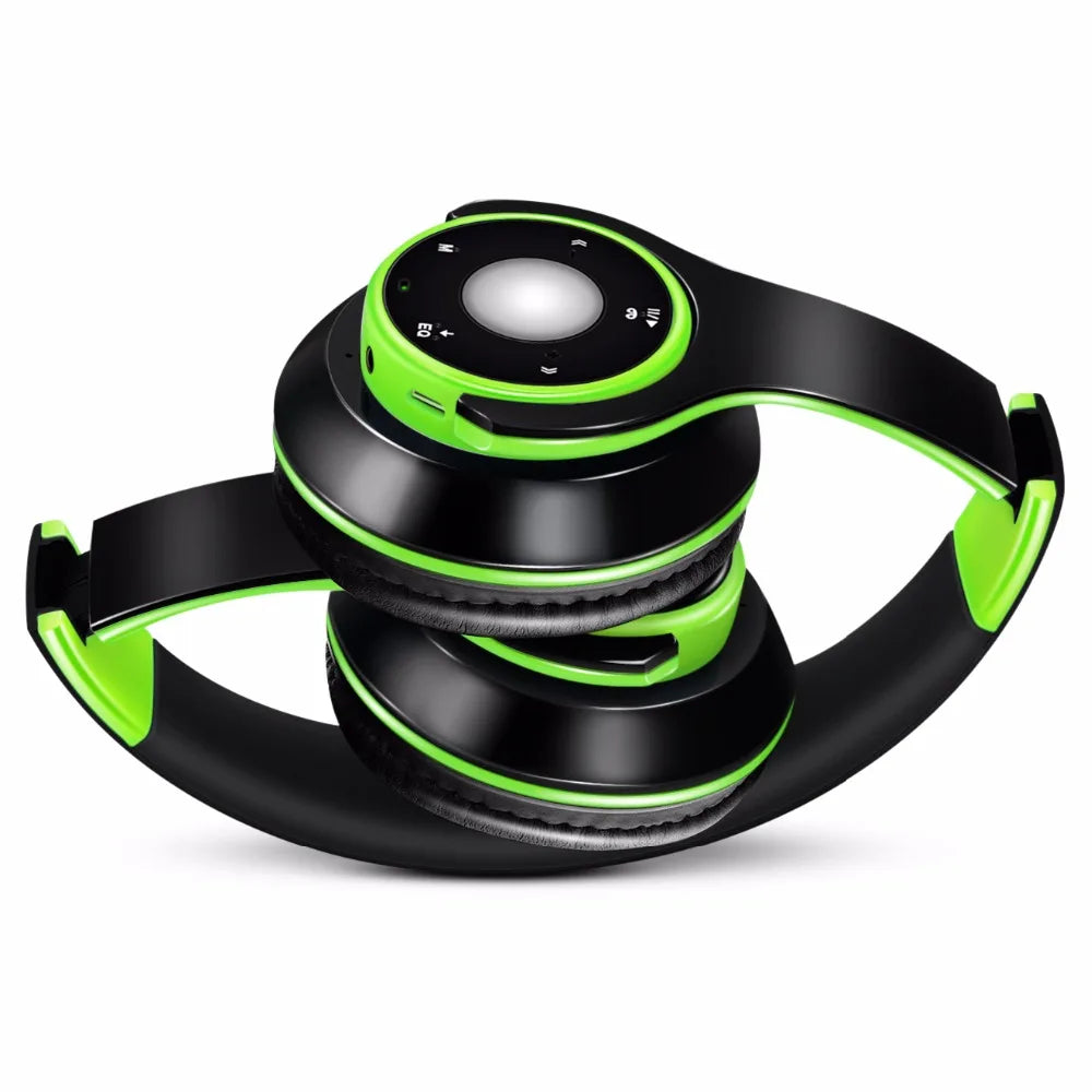 Casque audio sans fil Bluetooth pliable et coloré avec microphone et lecteur de carte TF pour enfants, femmes et hommes
