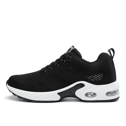 Sneakers da donna alla moda, leggere, scarpe da corsa, scarpe sportive per attività all’aperto, scarpe da corsa comode in rete traspirante, con cuscinetto d’aria e allacciatura con lacci