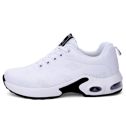 Sneakers da donna alla moda, leggere, scarpe da corsa, scarpe sportive per attività all’aperto, scarpe da corsa comode in rete traspirante, con cuscinetto d’aria e allacciatura con lacci