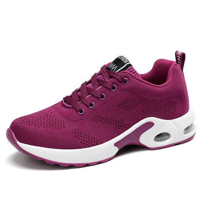 Sneakers da donna alla moda, leggere, scarpe da corsa, scarpe sportive per attività all’aperto, scarpe da corsa comode in rete traspirante, con cuscinetto d’aria e allacciatura con lacci