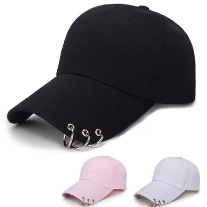 Kobiety Mężczyźni Hip Hop K-pop Czapka baseballowa typu snapback Jednolita kolorystyka z pierścieniem Sport Taniec Podróże Miłośnik Czapka dla taty Czapki Streetwear Regulowana