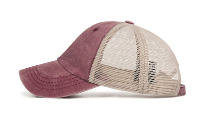 Casquette de baseball respirante en maille de coton délavée, style « old light board caps », pour hommes et femmes, idéale pour le printemps et l'été, modèle pour femmes