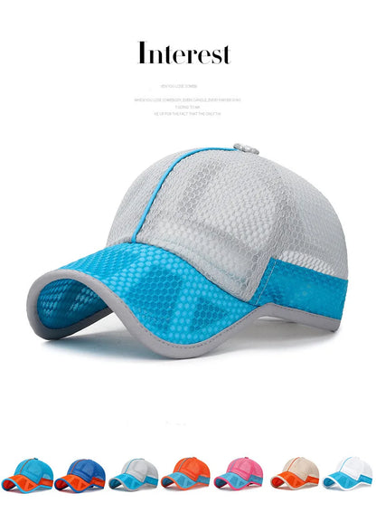 New Summer Children Kids Cute Baseball Cap Solid Breathable Snapback Hat Outdoor Cool Mesh Boy Girl Sun Cap Hat