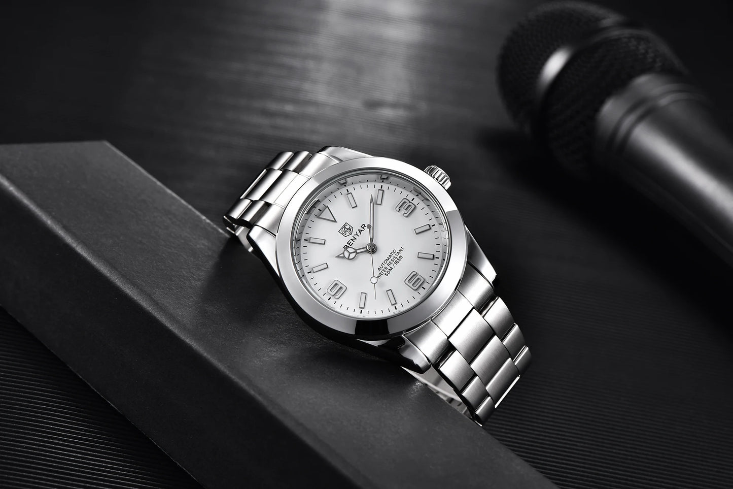 BENYAR Luxury Men Mechanical Wristwatches Stainless Steel Sports Men Automatic Watches 50ATM waterproof Clock