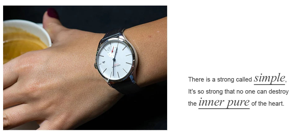 AGELOCER Original Budapest Watch Lady Leather Watch Strap Simple Big Calendar Automatic Mechanical Watch Birthday Gift for Women