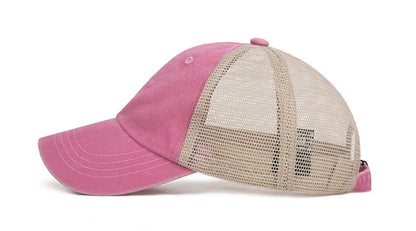 Casquette de baseball respirante en maille de coton délavée, style « old light board caps », pour hommes et femmes, idéale pour le printemps et l'été, modèle pour femmes