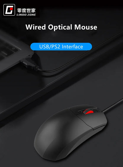 LINDO ZONE asztali számítógéphez vezetékes USB PS/2 ultra hosszú egér 2M/3M kábellel, 200CM/300CM, notebookhoz is, hosszabbított vezetékes egér