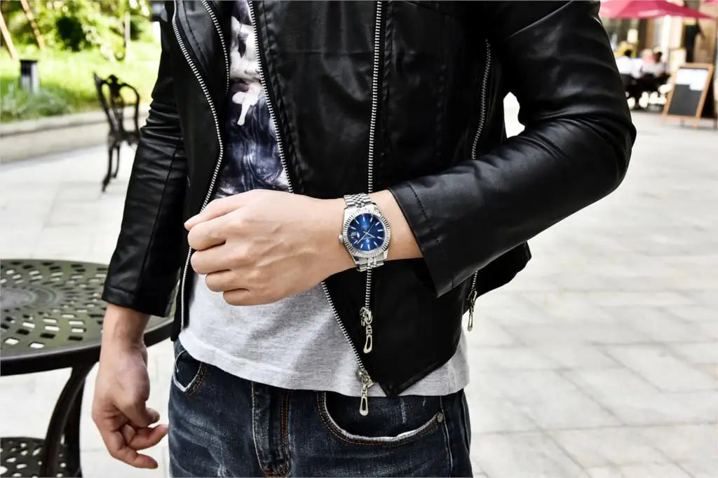 Relógio de pulso mecânico para homem PAGANI DESIGN PD1645 – Movimento 8215, vidro de safira, modelo de luxo em aço, resistente à água até 100 m