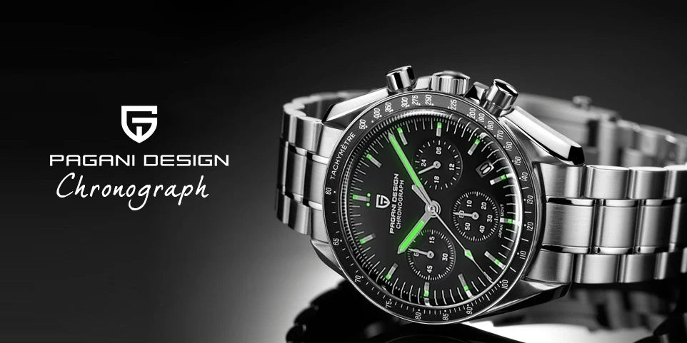 PAGANI DESIGN 2026 New Saturn Men's Watches Quartz Watch For Men Light Tan Sport Chronograph AR Sapphire Crystal Wrist Watch Men