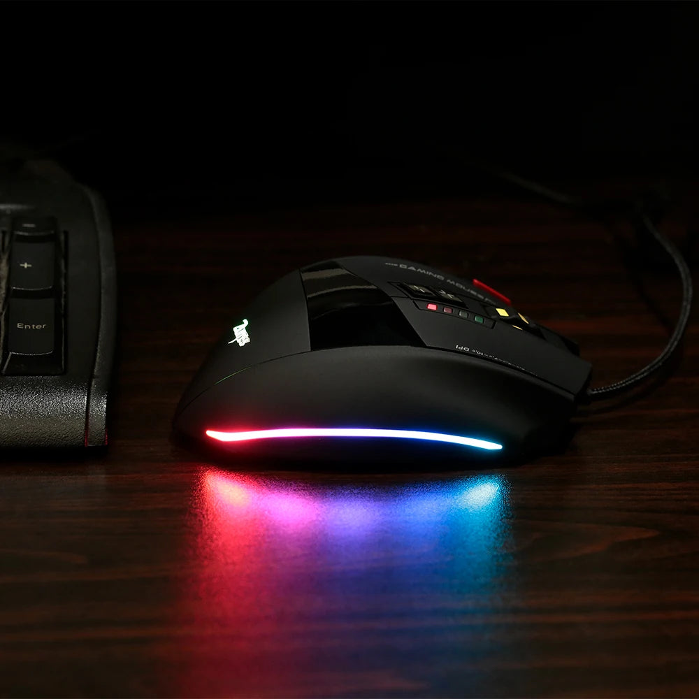 ZELOTES C-13 RGB Gaming Mouse, 10000 DPI Wired Gaming Mouse with 13 Programmable Buttons, RGB Backlit USB Gaming Mouse for PC & Desktop