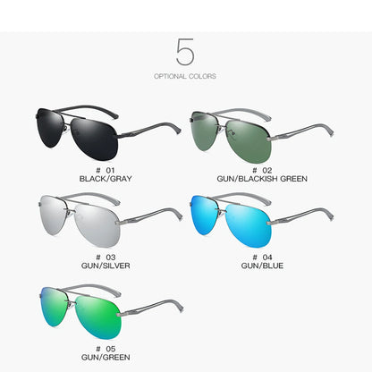 New Polarized Men Sunglasses Classic Driving Sun Glasses Metal Frame Mirror Lens Sunglasses Men/Women
