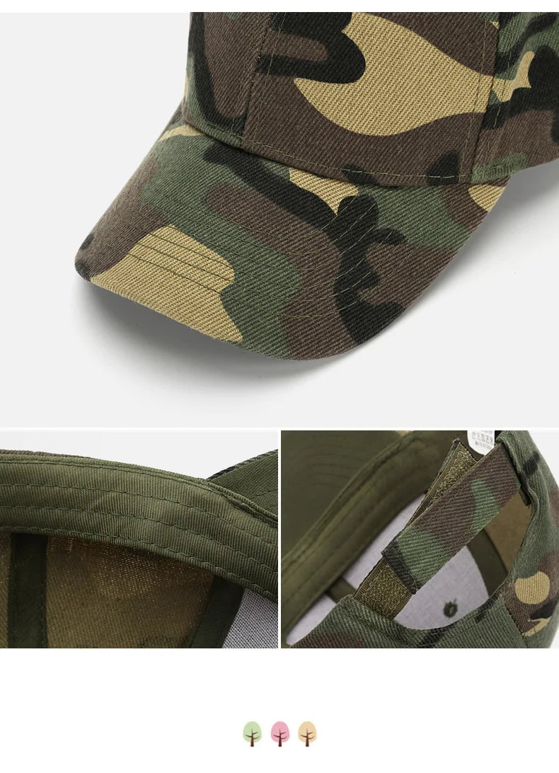 New Summer Children's Cotton Student Camouflage Hats Jungle Hunting Caps Baby Boy Girl Hip-Hop Adjustable Baseball Caps