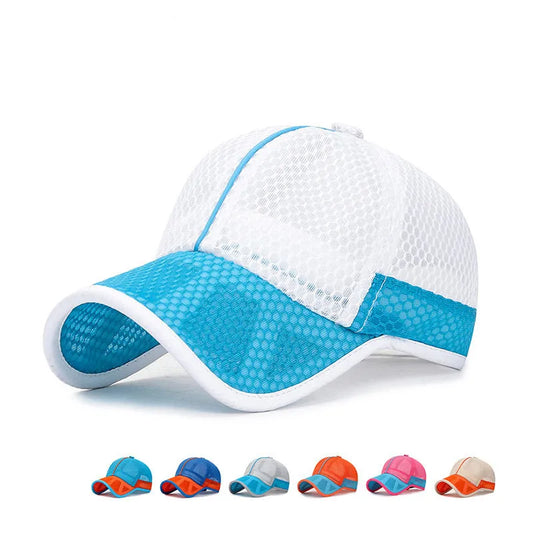 New Summer Children Kids Cute Baseball Cap Solid Breathable Snapback Hat Outdoor Cool Mesh Boy Girl Sun Cap Hat