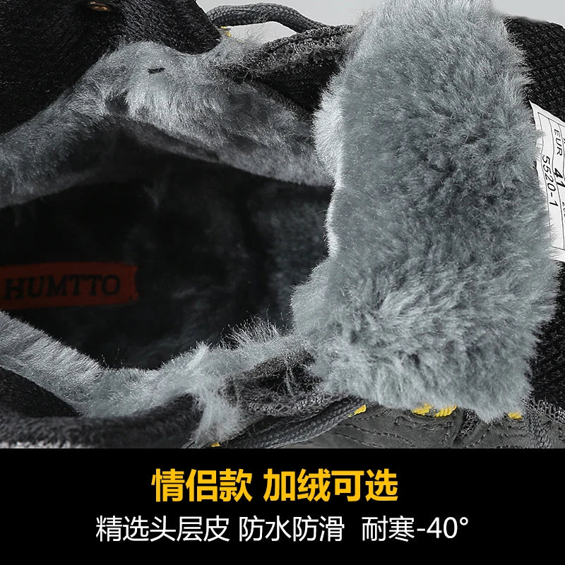 HUMTTO Zapatillas de senderismo para hombre, calzado de invierno para deportes al aire libre, escalada y caza, zapatillas de trekking cálidas para mujer, botines tácticos