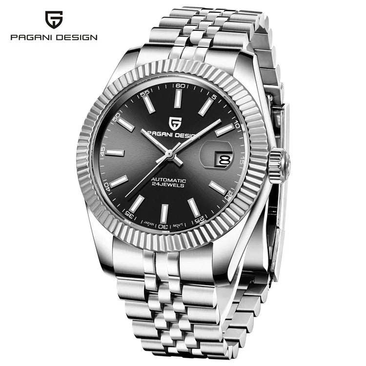 Relógio de pulso mecânico para homem PAGANI DESIGN PD1645 – Movimento 8215, vidro de safira, modelo de luxo em aço, resistente à água até 100 m