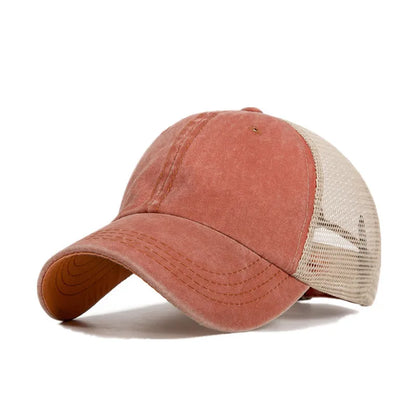 Casquette de baseball respirante en maille de coton délavée, style « old light board caps », pour hommes et femmes, idéale pour le printemps et l'été, modèle pour femmes