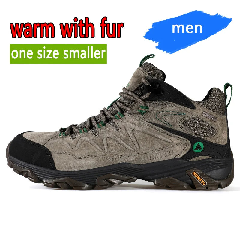 HUMTTO Zapatillas de senderismo para hombre, calzado de invierno para deportes al aire libre, escalada y caza, zapatillas de trekking cálidas para mujer, botines tácticos